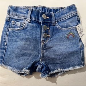 Toddler Jean Shorts with Rainbow